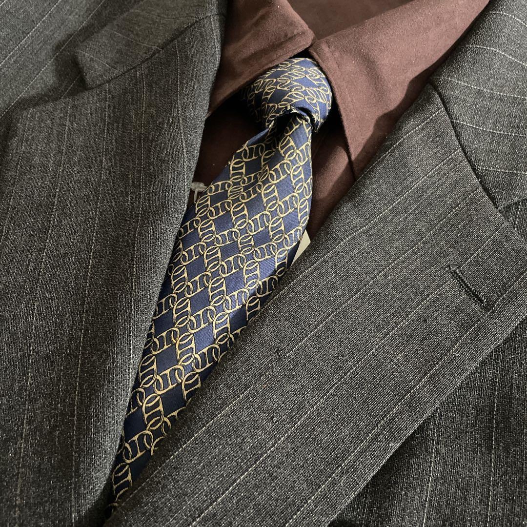 【希少】Christian Diorヴィンテージスーツ × HERMESネクタイ