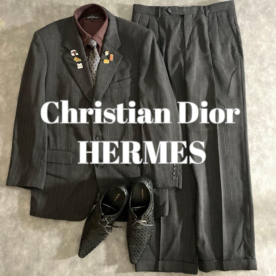 【希少】Christian Diorヴィンテージスーツ × HERMESネクタイ