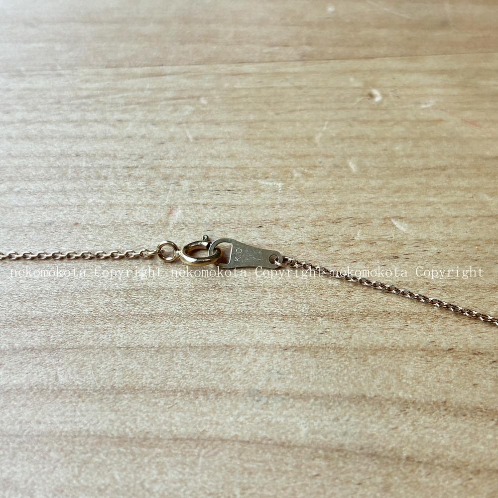 美品 アガット K10 天然石 フラワー ネックレス ストーン agete