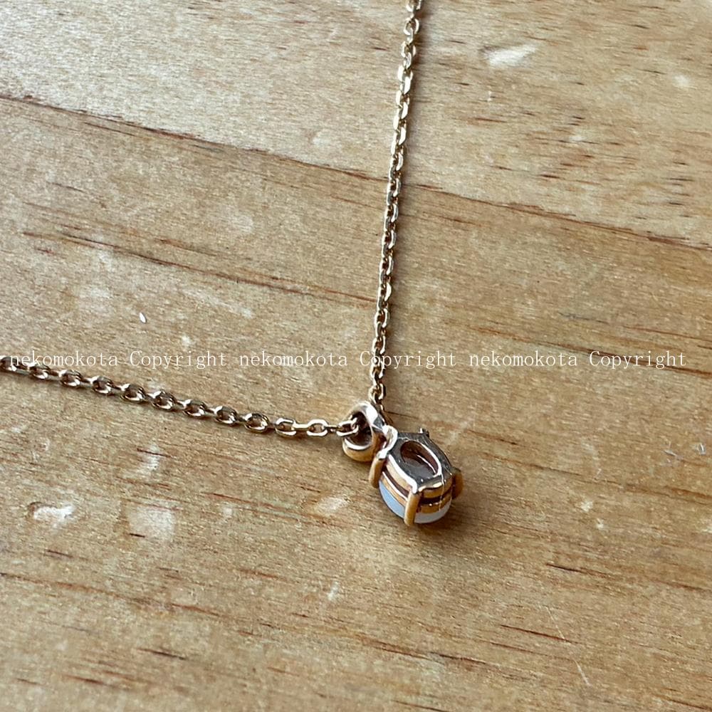 美品 アガット K10 天然石 フラワー ネックレス ストーン agete