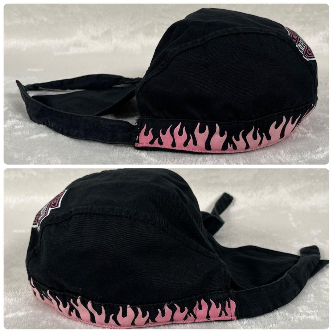 レア ハーレーダビッドソン ビンテージ スカルキャップ ドゥーラグ ブラック