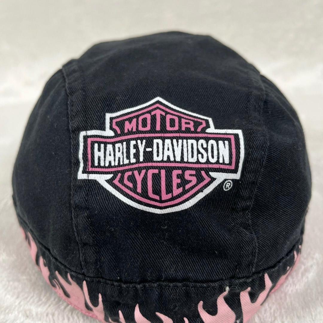 レア ハーレーダビッドソン ビンテージ スカルキャップ ドゥーラグ ブラック