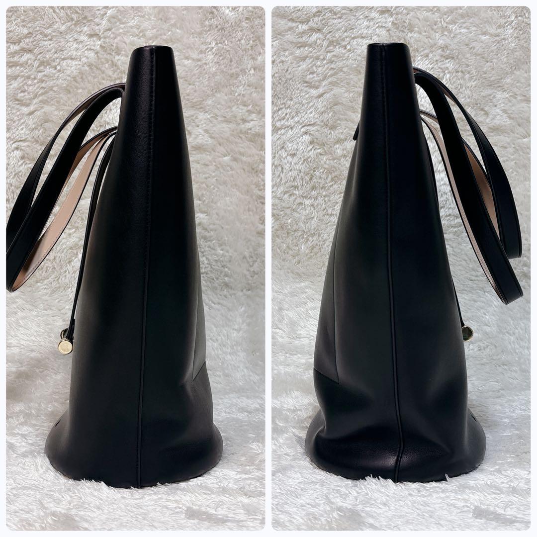 &MyuQ ERA トートバッグ ショルダーバッグ レザー ブラック A4対応