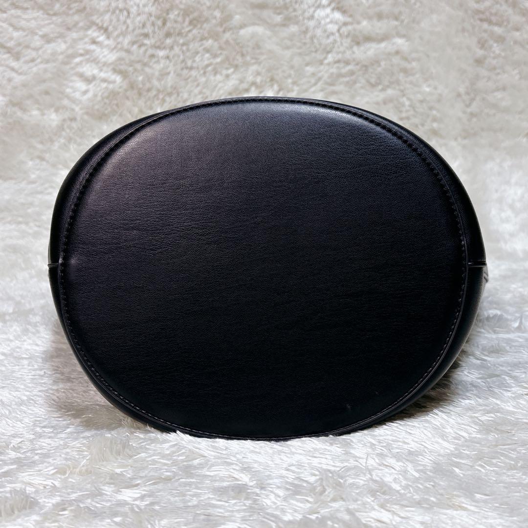 &MyuQ ERA トートバッグ ショルダーバッグ レザー ブラック A4対応