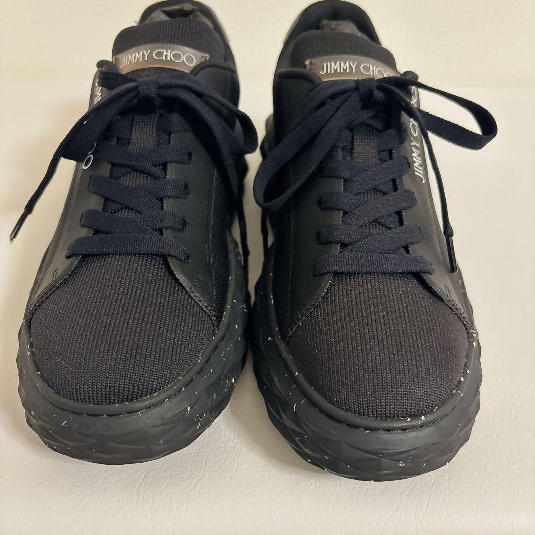 【現行】ジミーチュウ　ダイヤモンドライト　スニーカー　厚底　黒　ブラック