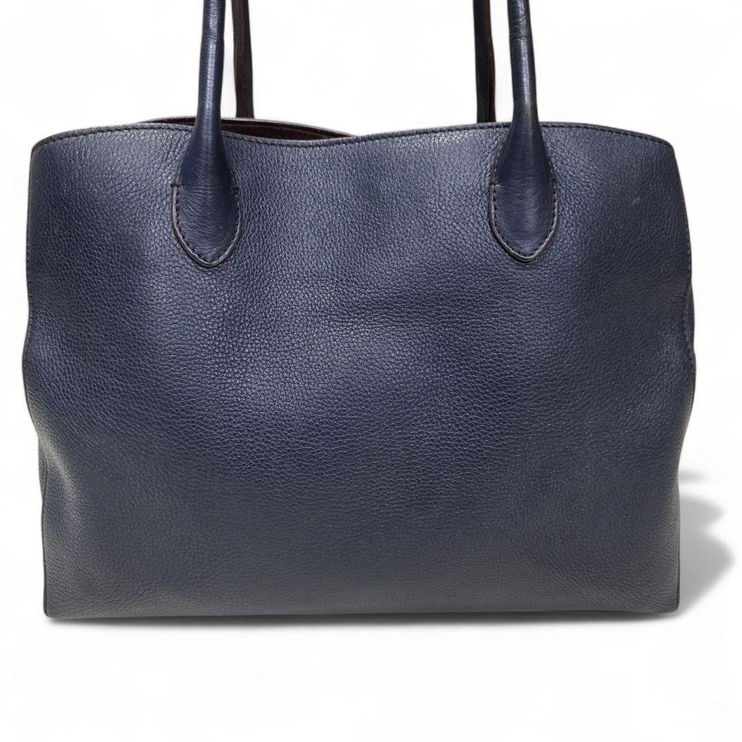 キンタ様✨【A4収納可能】マザーハウス　リン　オープン　トートバッグ　シボ革　紺