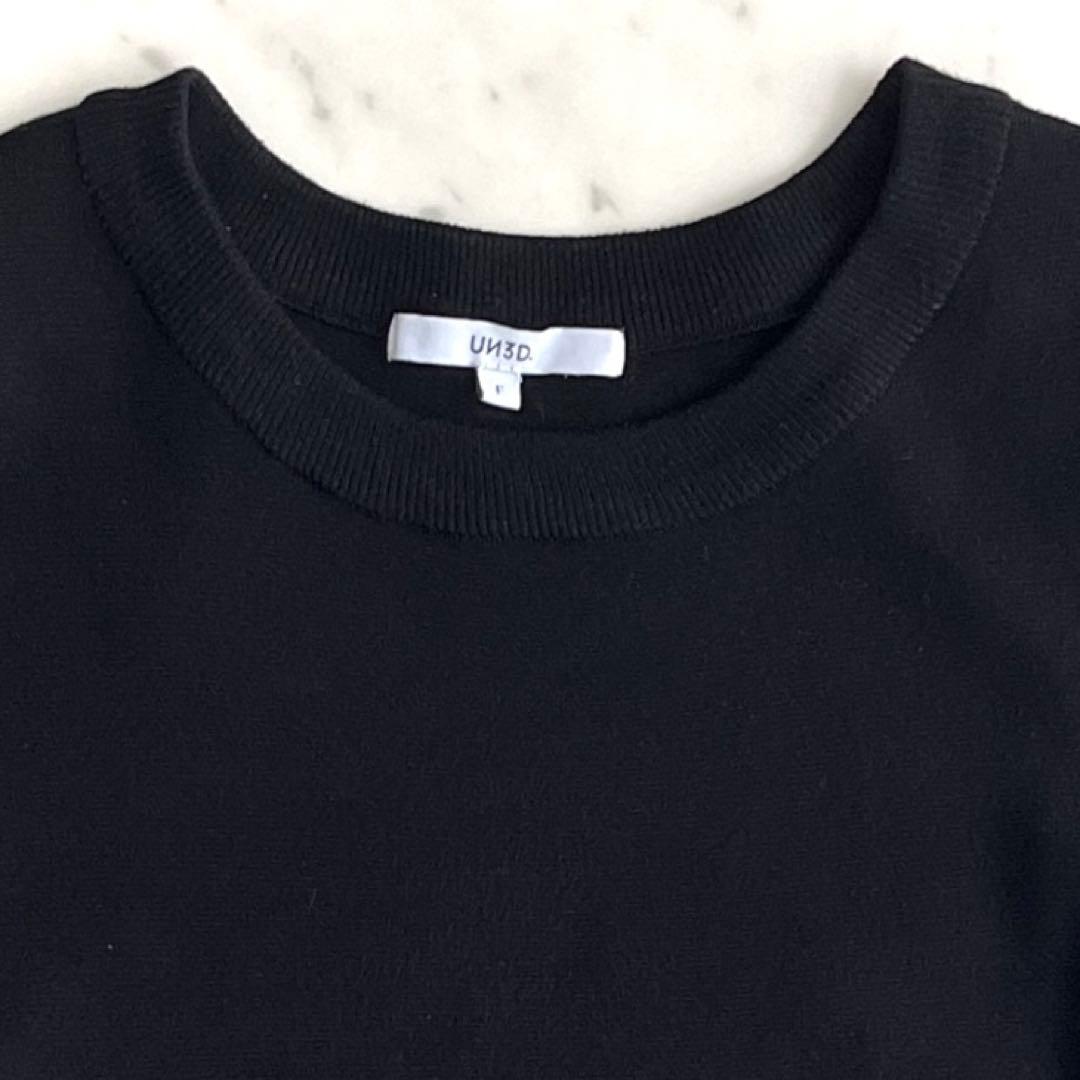 UN3D. アンスリード ロングワンピース ニットワンピース ブラック 黒 F