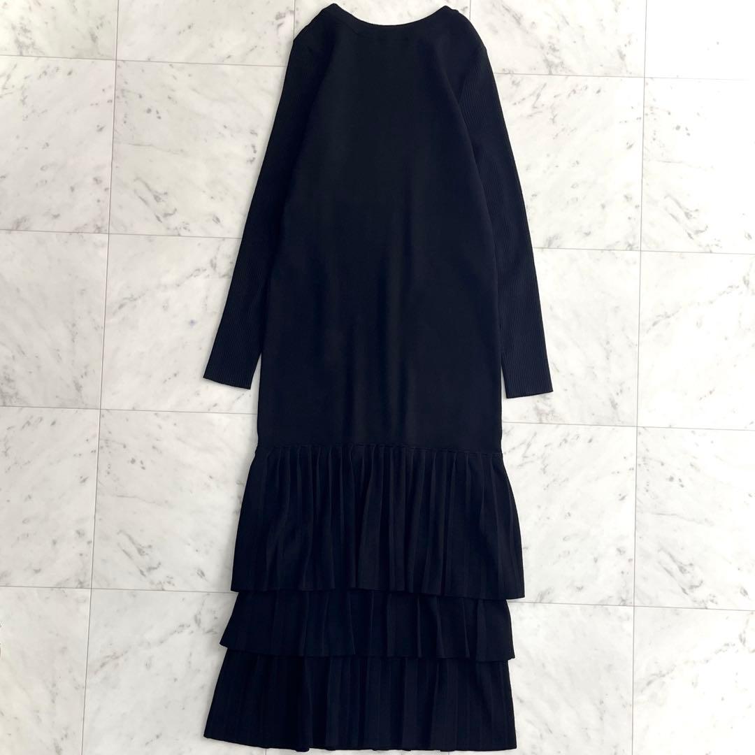 UN3D. アンスリード ロングワンピース ニットワンピース ブラック 黒 F