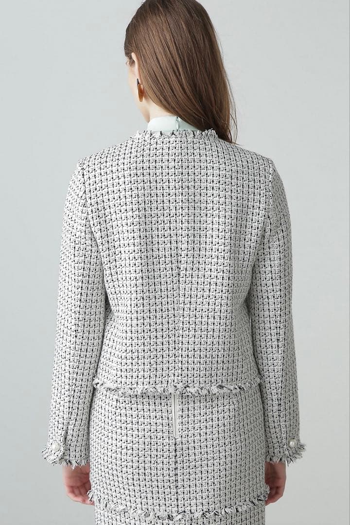 ピンキーアンドダイアン◆ツイードセットアップジャケット モノトーン 38