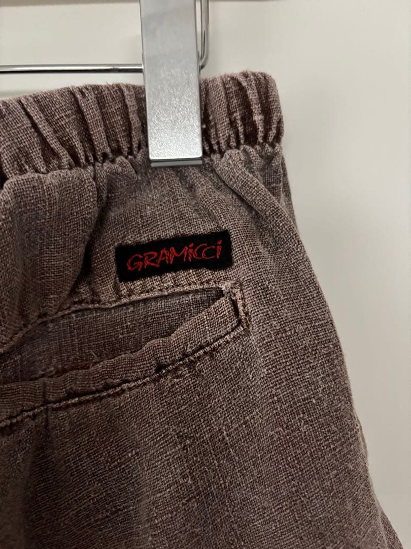 90s USA製 グラミチ ブラウン ヘンプ リネン ショーツ L