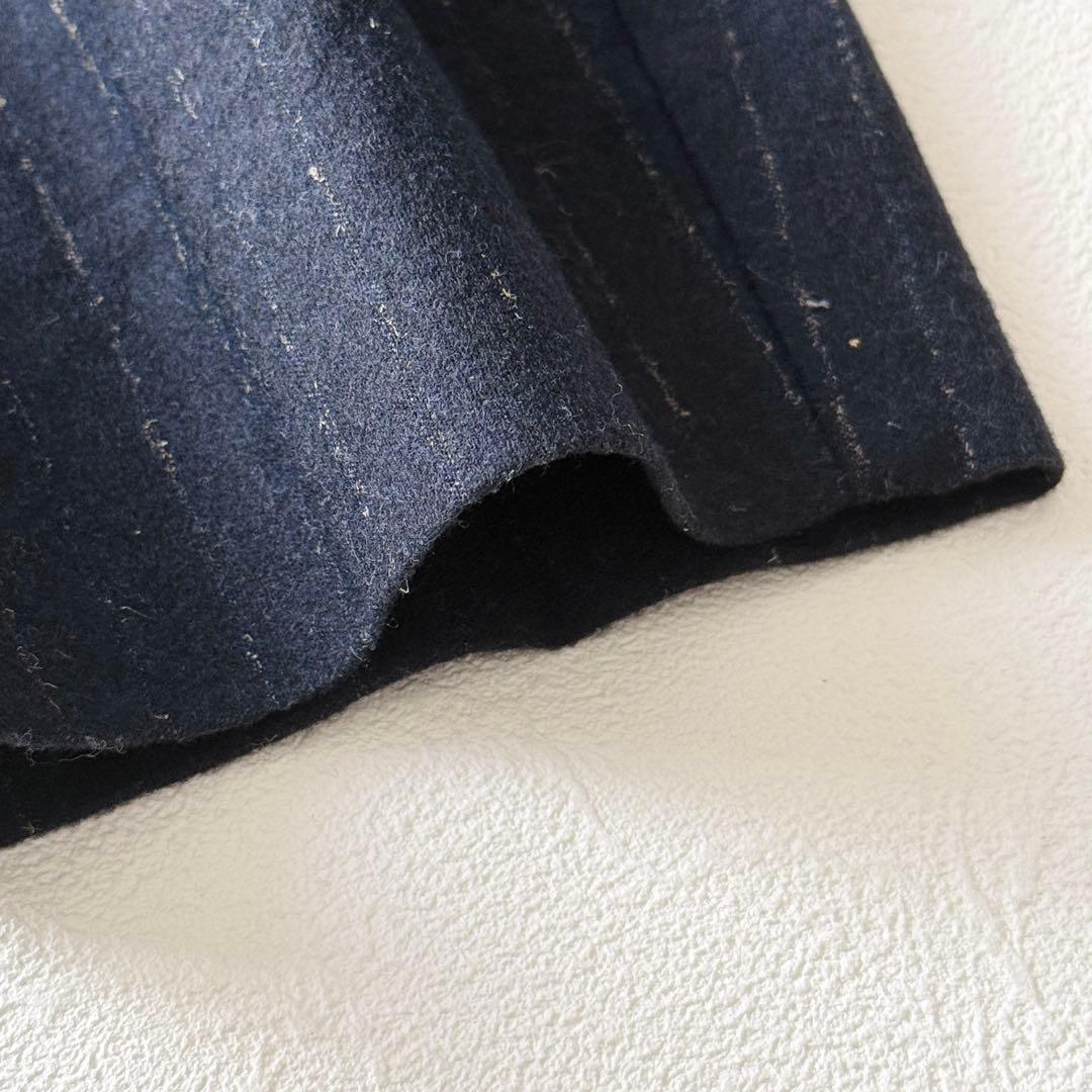 2766Z 美品 メゾンマルジェラ ウールフランネルボリュームパンツ 紺