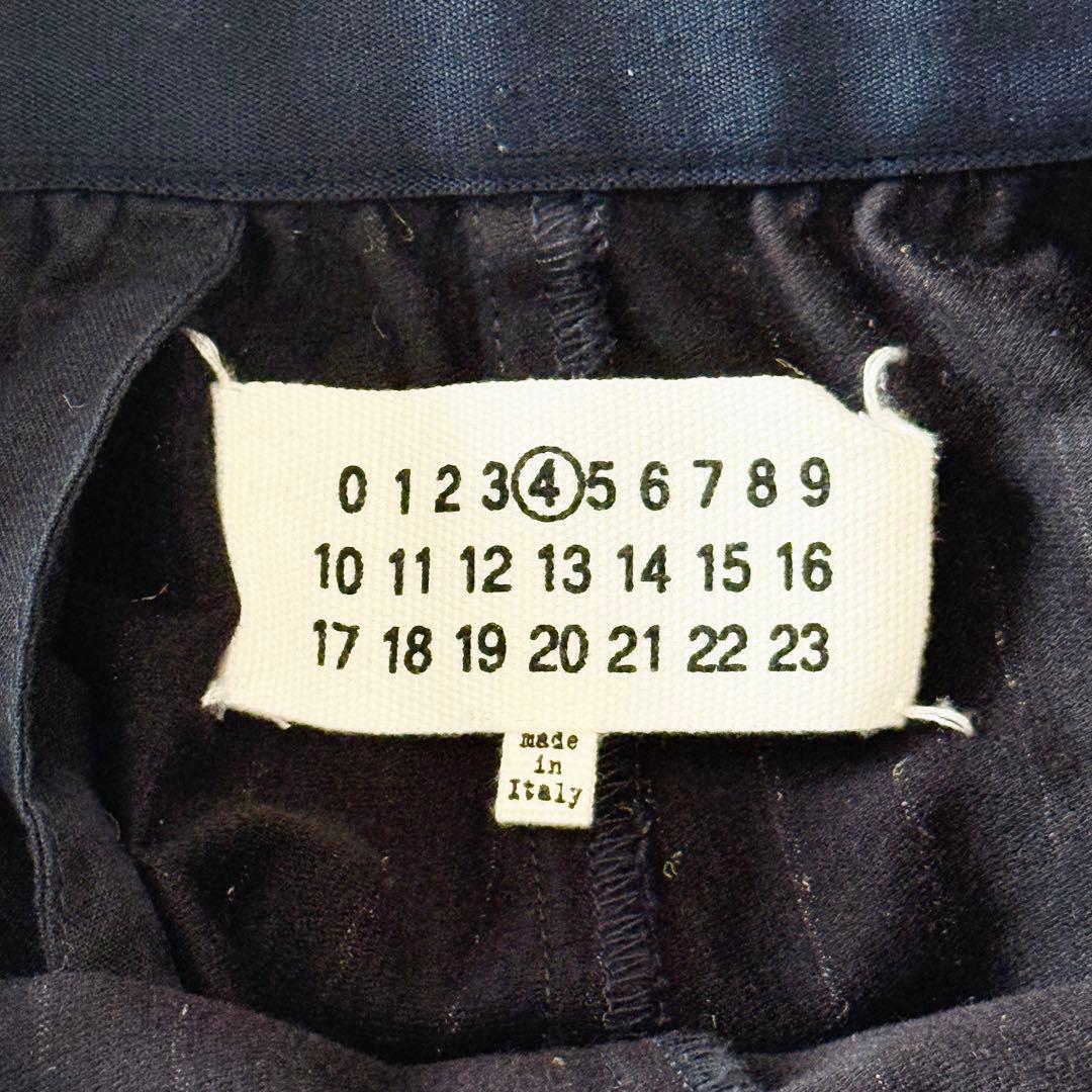 2766Z 美品 メゾンマルジェラ ウールフランネルボリュームパンツ 紺