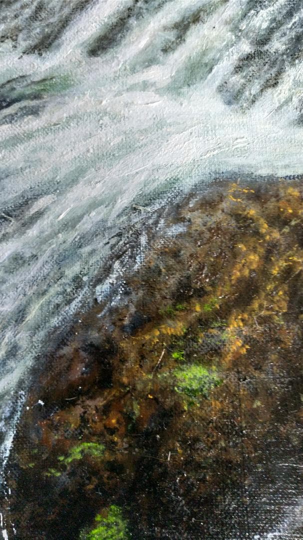 「レイ」「竜頭の滝上流」 F10号油彩画 油絵 風景画 原画