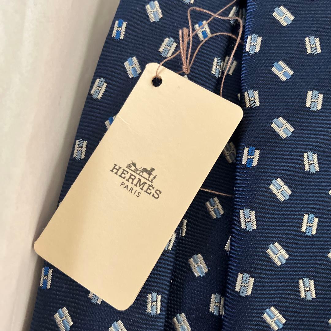 【inter】HERMES ネクタイ　ネイビー