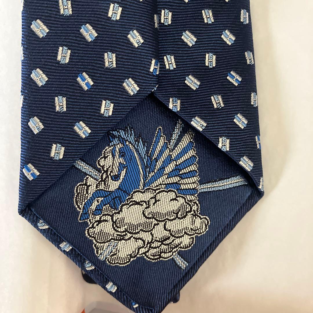 【inter】HERMES ネクタイ　ネイビー