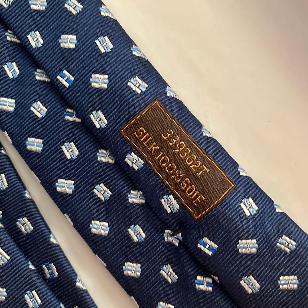 【inter】HERMES ネクタイ　ネイビー