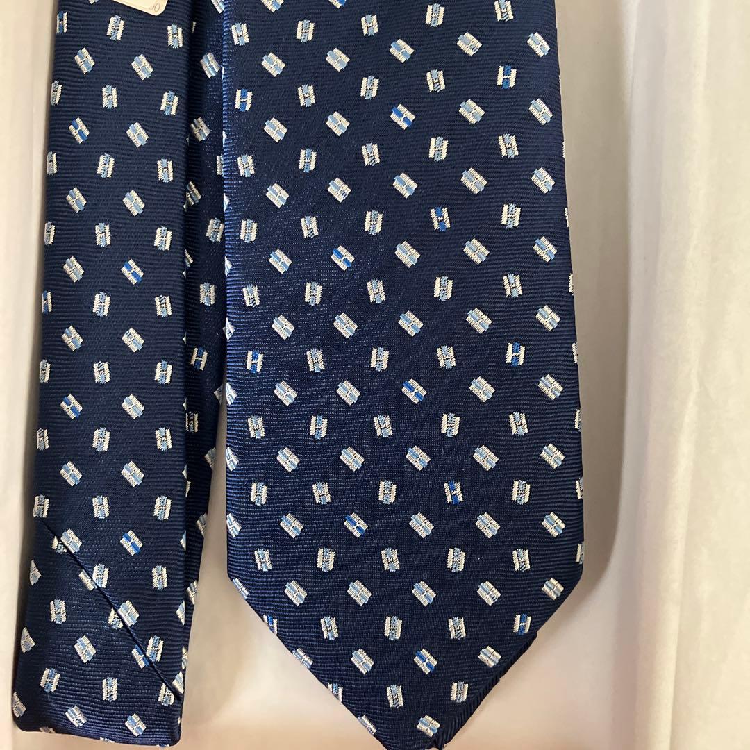 【inter】HERMES ネクタイ　ネイビー