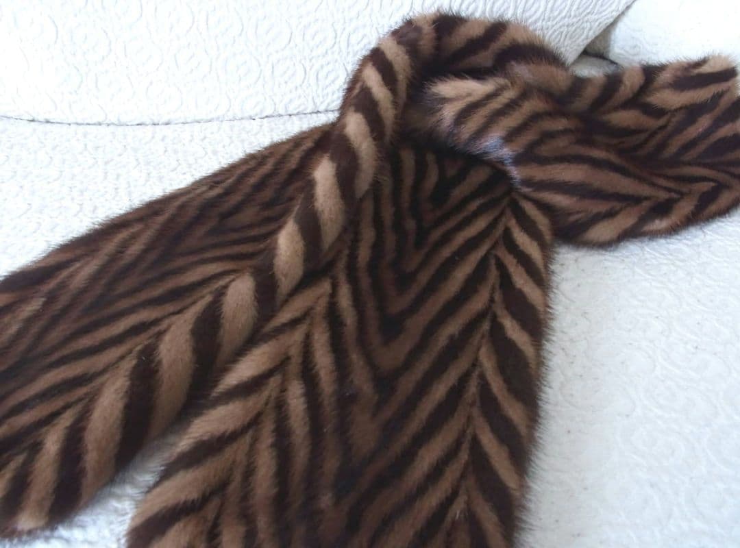 最高級品 バイカラー 艶ミンク マフラー 長さ135㎝