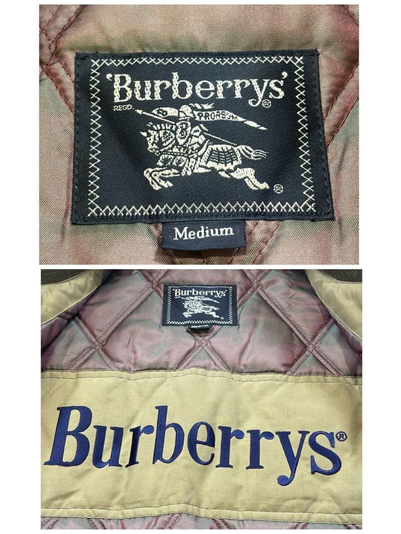 バーバリーズ MA-1型インナージャケット 中綿 裏地キルティング カーキ M