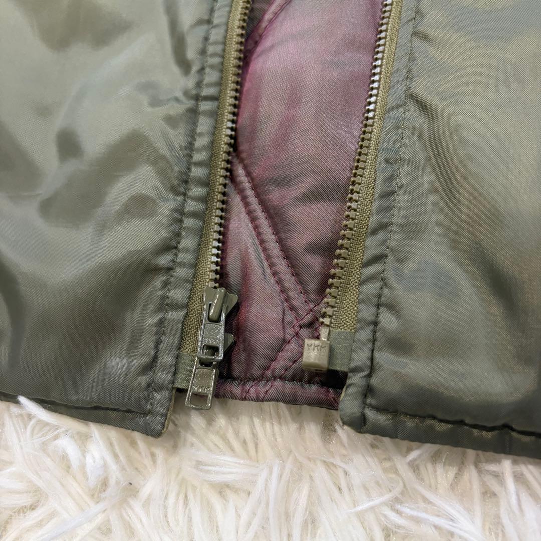 バーバリーズ MA-1型インナージャケット 中綿 裏地キルティング カーキ M