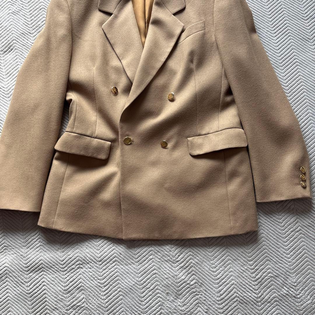 豚桜テーラードXL ダブルブレスト　ホースロゴ　ベージュ