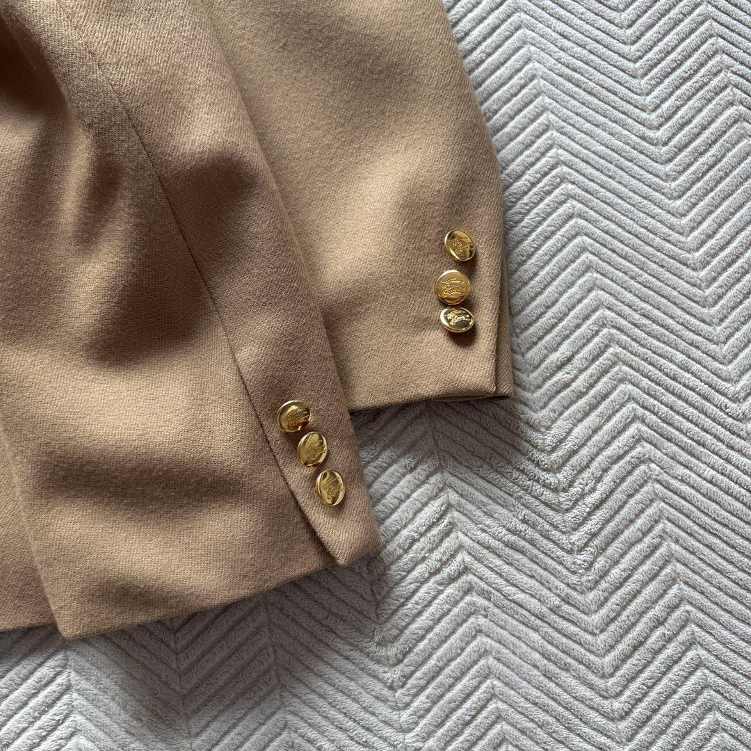 豚桜テーラードXL ダブルブレスト　ホースロゴ　ベージュ