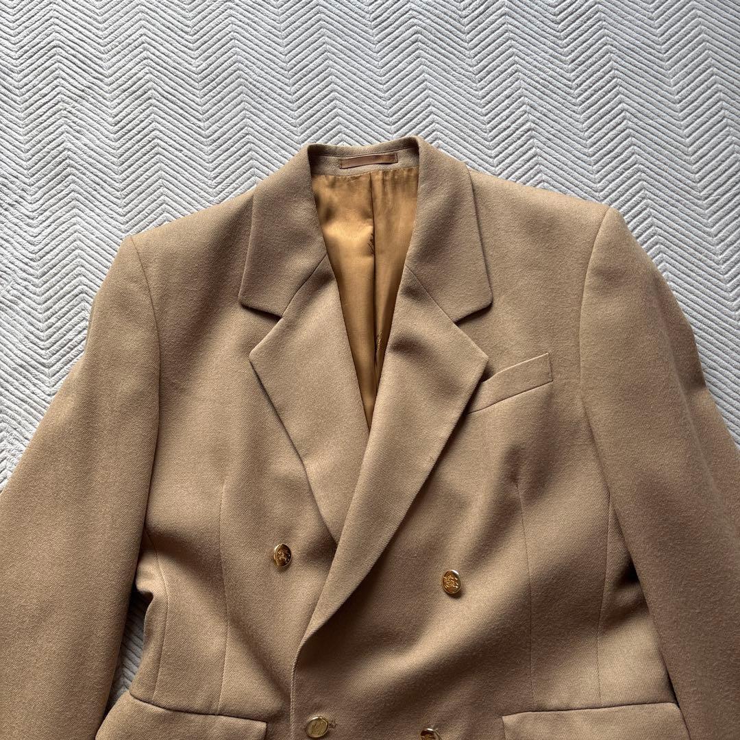 豚桜テーラードXL ダブルブレスト　ホースロゴ　ベージュ