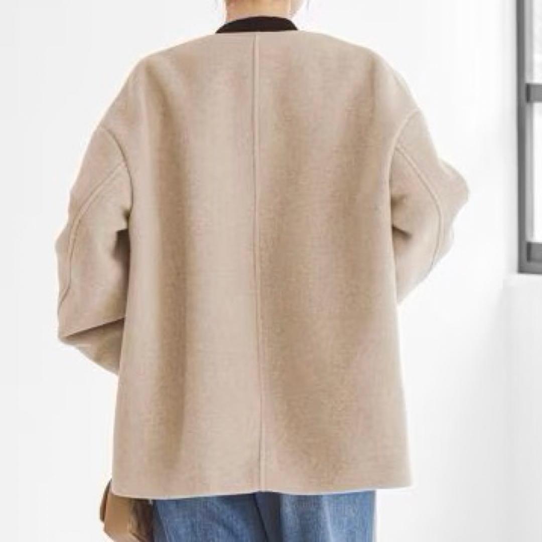 ノーブル MTRカラーレスジップショートコート カシミヤ ベージュ