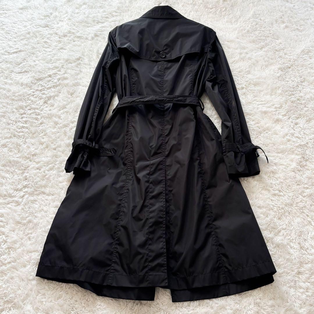 極美品✨バーバリーロンドン　大きいサイズ46ステンカラーコート　ナイロンブラック