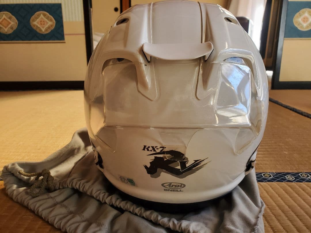 脱*者様 arai アライ rx-7rr5 グラスホワイト サイズM 社外スポイ