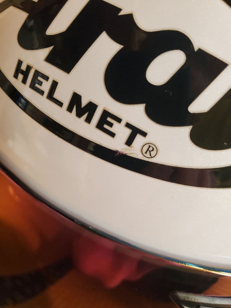 脱*者様 arai アライ rx-7rr5 グラスホワイト サイズM 社外スポイ