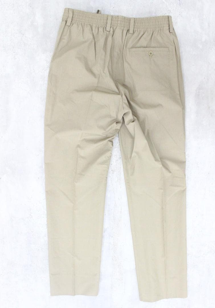 ◇良品 HERMES ベージュ センタープレスパンツ メンズ コットン