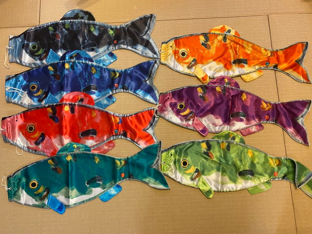 片岡鶴太郎　鯉のぼり 虹鯉　7色セット　廃盤