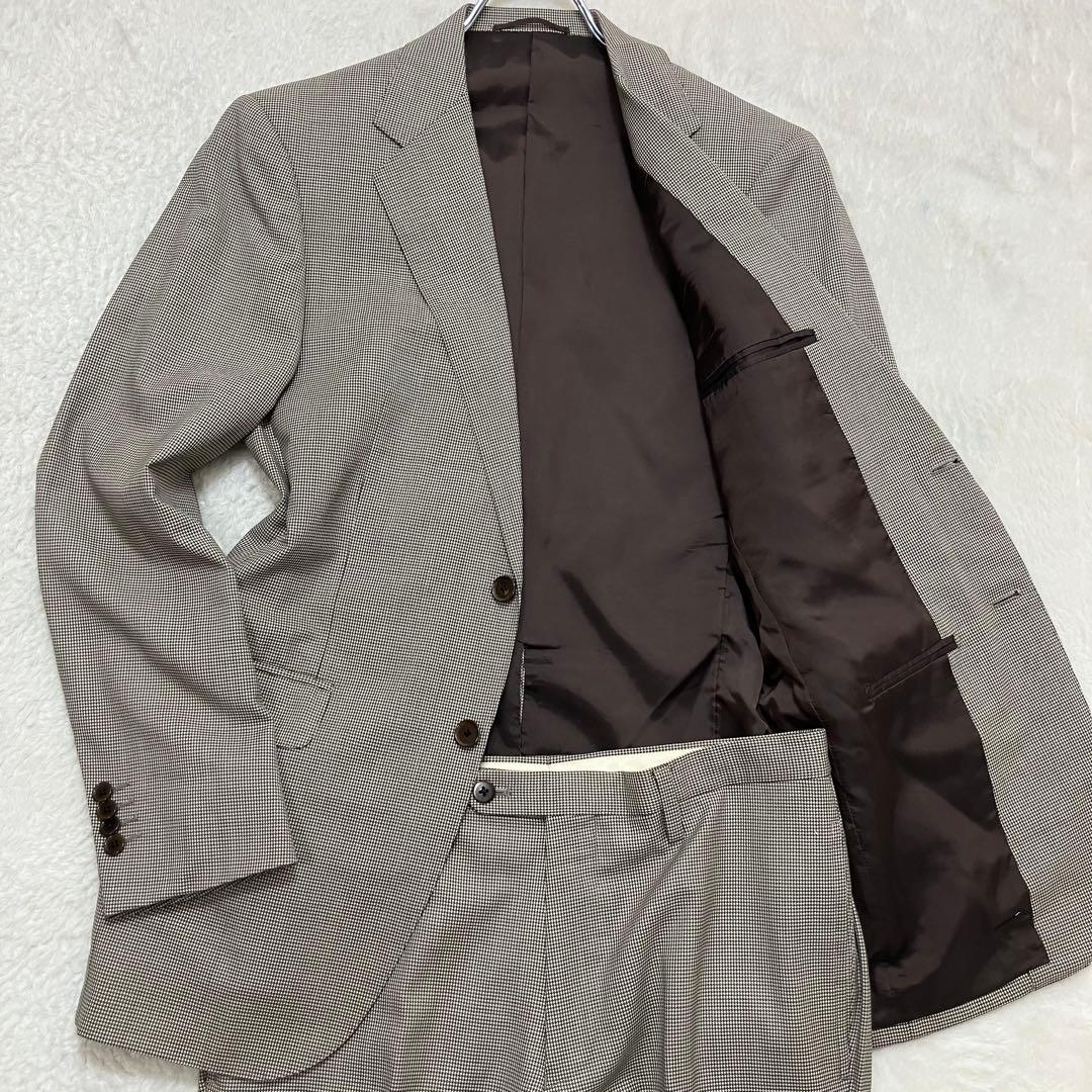 美品✨ユナイテッドアローズ 千鳥柄 ウール100% スーツセットアップ 46 M