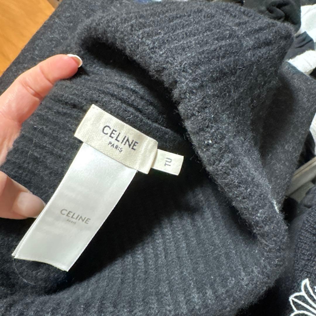 CELINE ブラック ニット帽 浅型