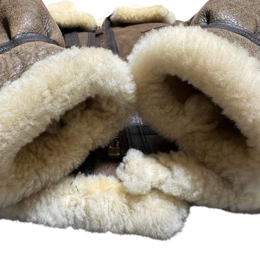 AVIREX 米国製 B-3 胸タグ ボマージャケット リアルムートン 42