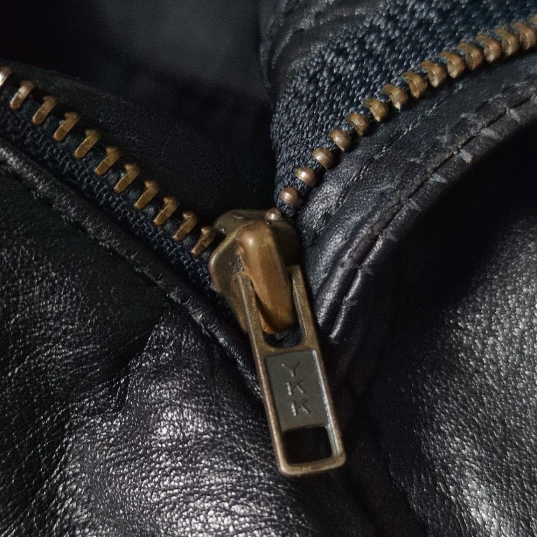 80s 90s ワイド ルーズシルエット 本革 ワンタック レザーパンツ