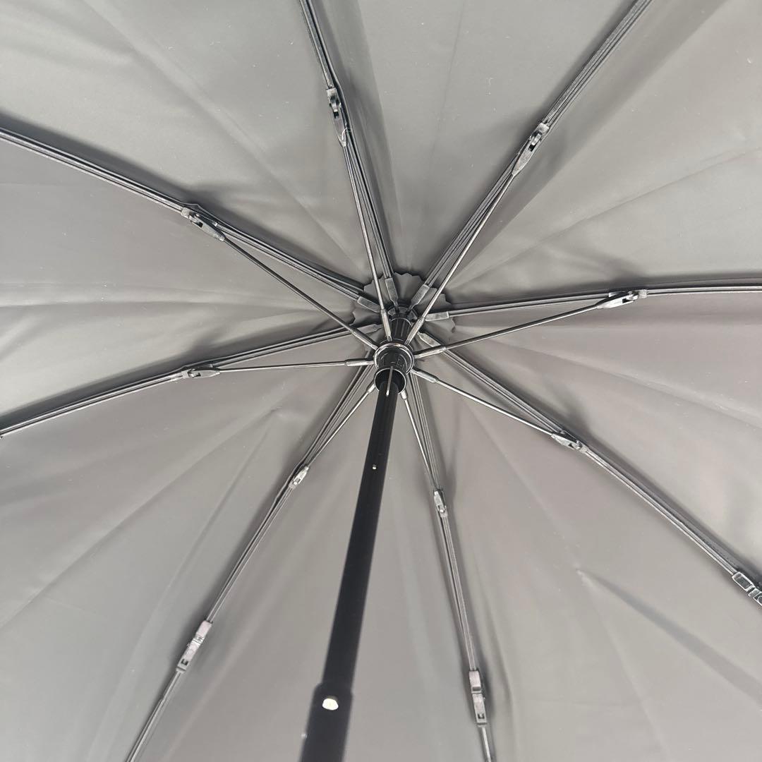 サンバリア100 折りたたみ日傘 2段折 フリル ブラック　木曲がり手元