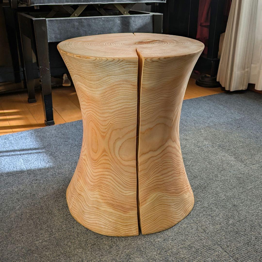 outdoorman　檜⑤　丸太　椅子　スツール　高さ約40㎝