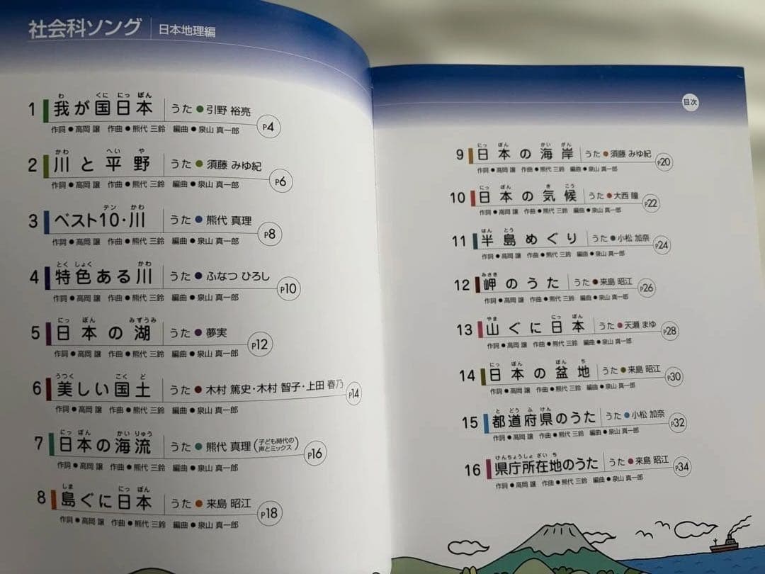 うたって覚えよう　社会科ソング　理科ソング　七田式 4冊セット