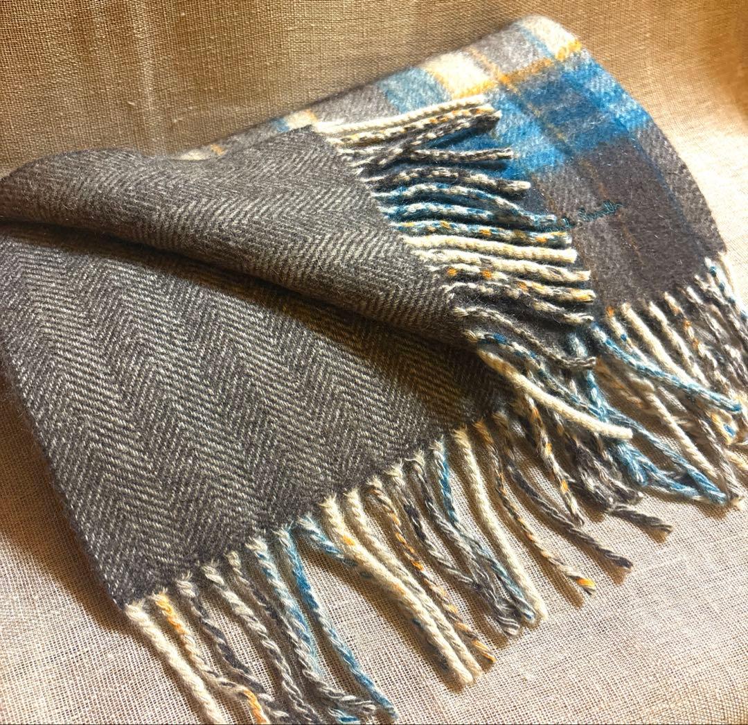 ポールスミスカシミヤ100% タータンチェック ダブルフェイス カシミヤマフラー