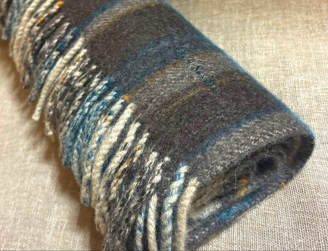 ポールスミスカシミヤ100% タータンチェック ダブルフェイス カシミヤマフラー