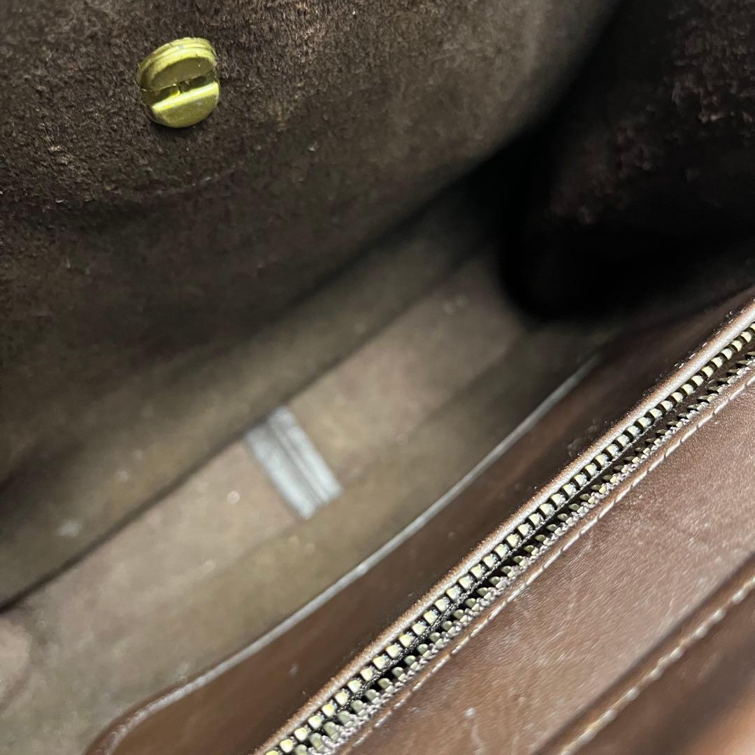 オールドコーチ トートバッグ ターンロック ブラウン系 肩掛け レザー