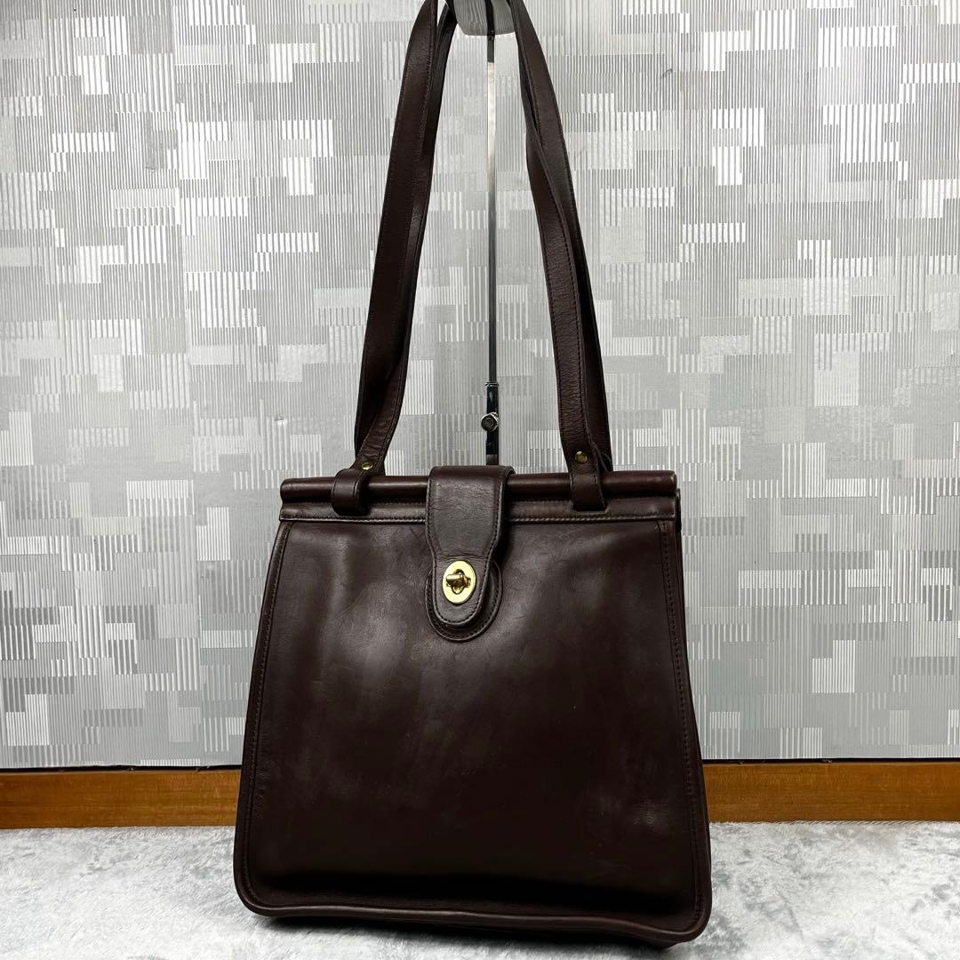 オールドコーチ トートバッグ ターンロック ブラウン系 肩掛け レザー