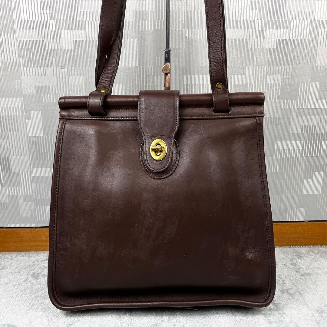 オールドコーチ トートバッグ ターンロック ブラウン系 肩掛け レザー