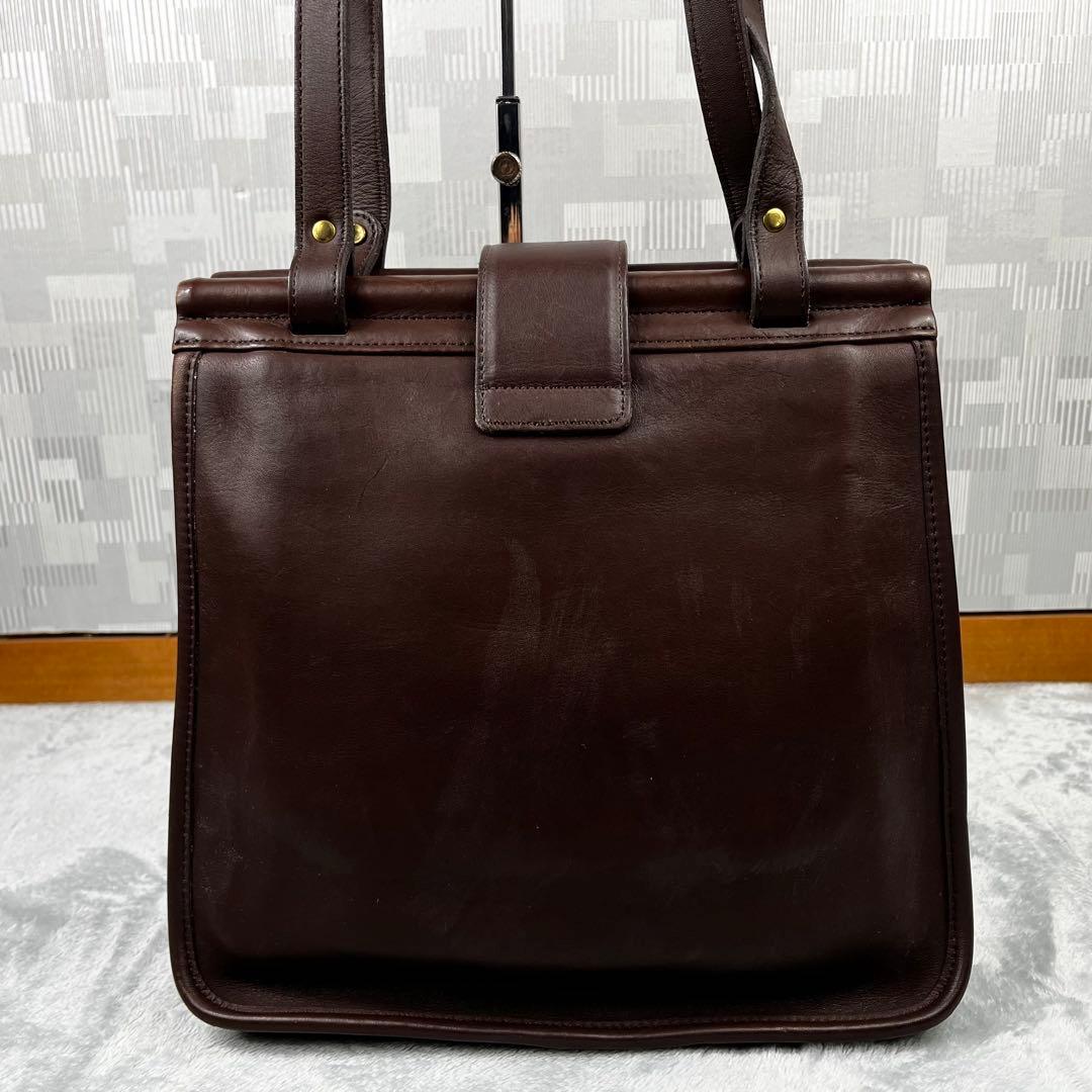 オールドコーチ トートバッグ ターンロック ブラウン系 肩掛け レザー