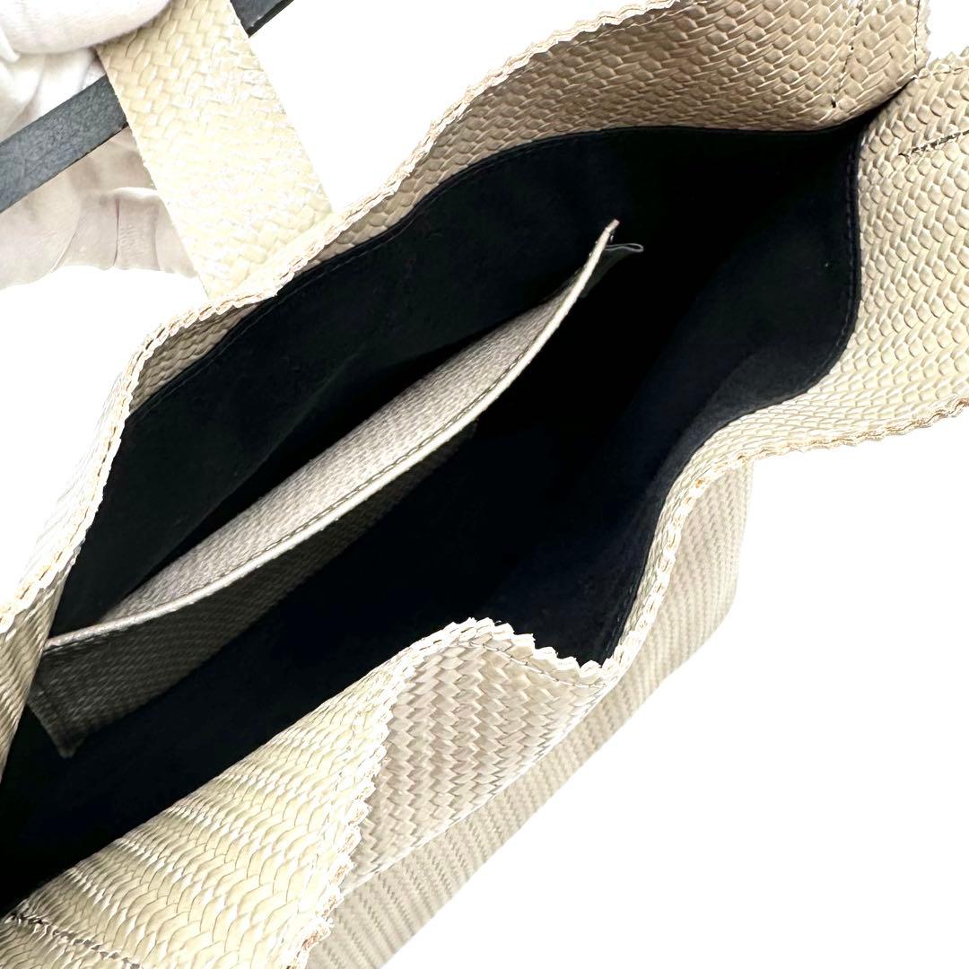 極美品✨JACK GOMME ジャックゴム 編み込みトートバッグ ロゴチャーム