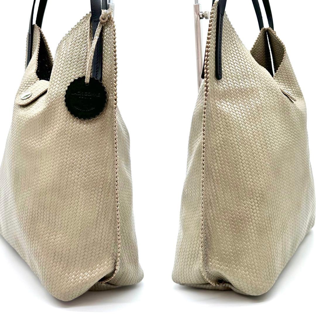 極美品✨JACK GOMME ジャックゴム 編み込みトートバッグ ロゴチャーム