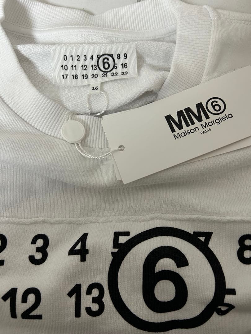 MM6 カレンダー風プリント ホワイトスウェット 16