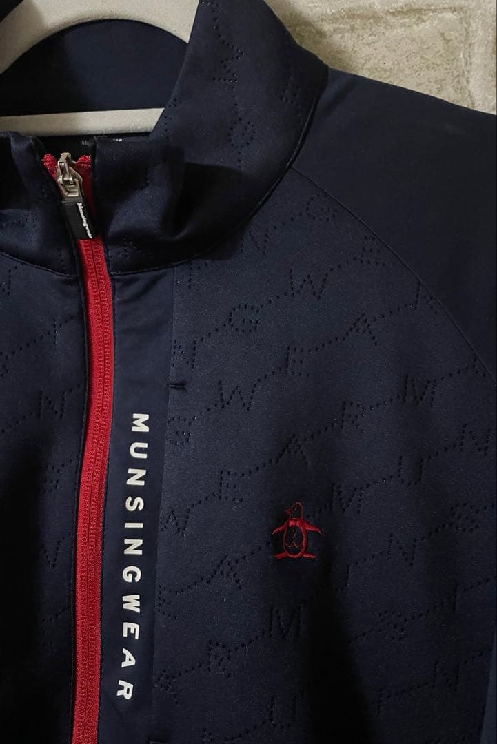 MUNSINGWEAR メンズLL トラックジャケット ジャージ　総柄　型押し